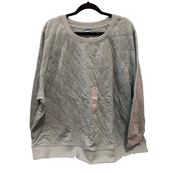 NWT Old Navy Plus Size Turquoise Quilted Sweatshirt Crew Neck Size 4X - Picture 1 of 4